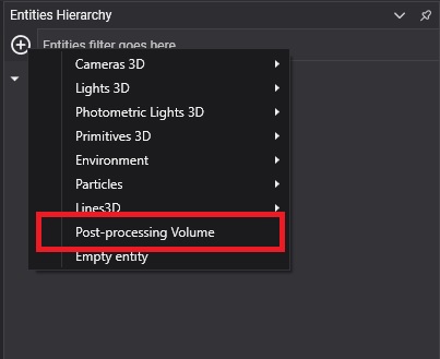 Create Postprocessing Volume