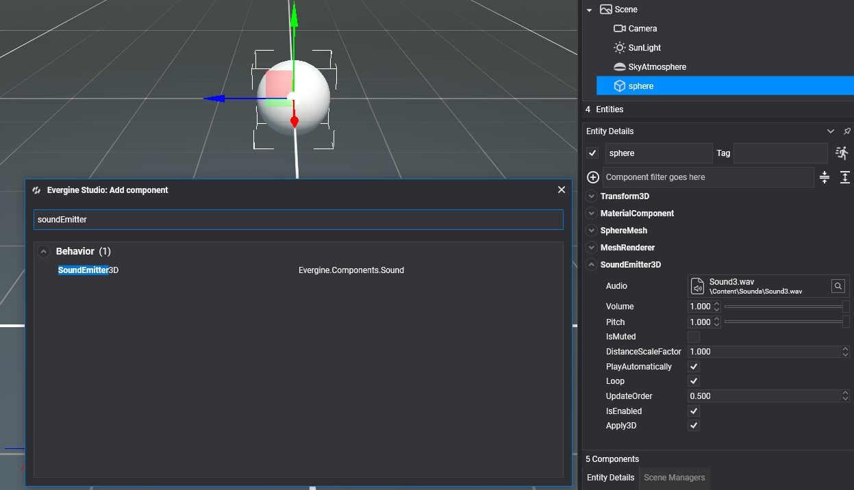 Add emitter component