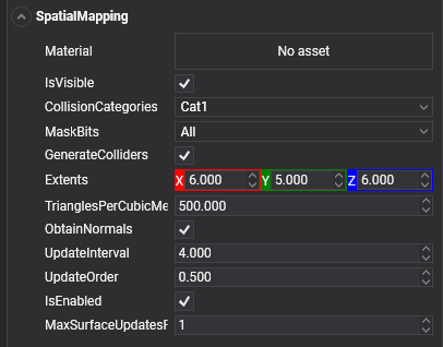 SpatialMapping Component in Evergine Studio