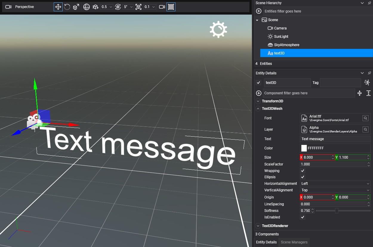 Text3D entity