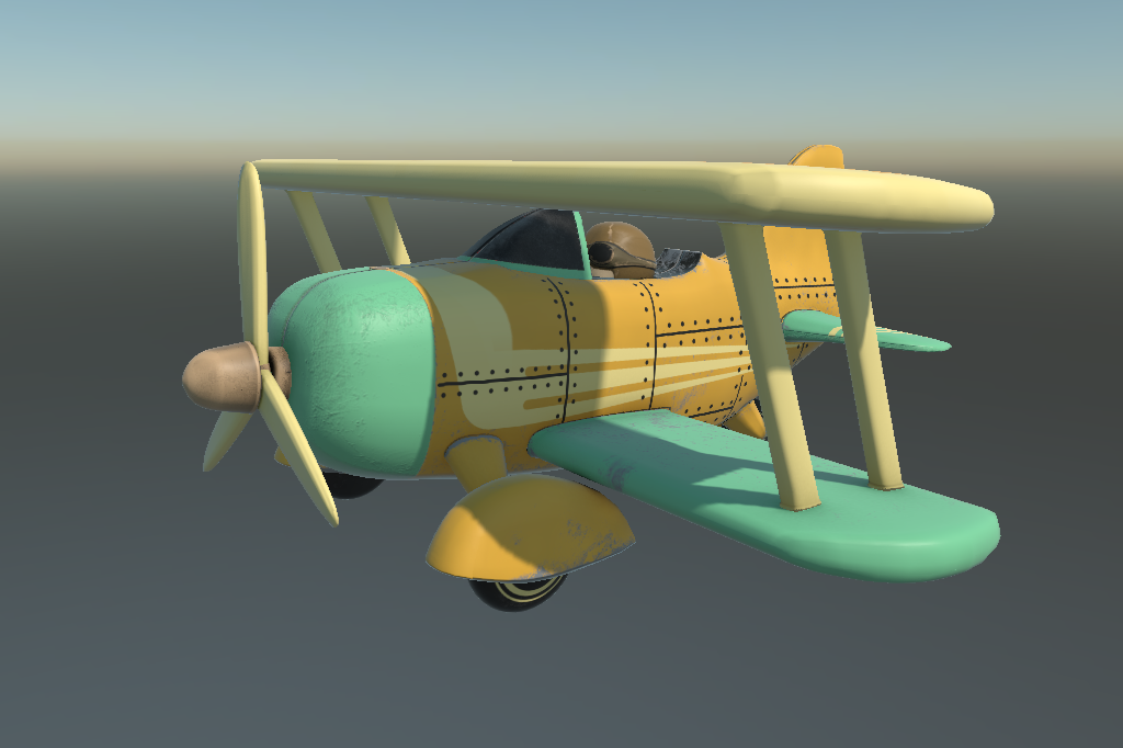 Toy biplane – Apple