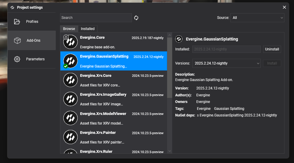 Add-on installation